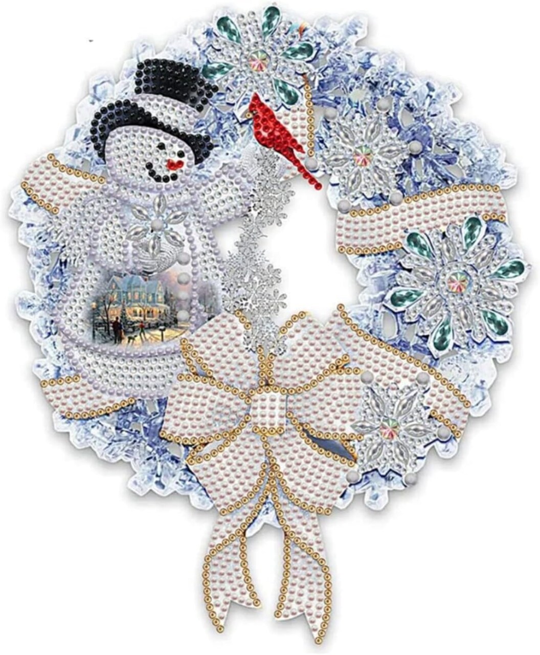 5D DIY Diamond Painting Kit – Christmas Garland Full Drill Crystal Rhinestone Embroidery, Cross Stitch Art, 15.7x11.8 Inch Wall Decor for Adults & Kids